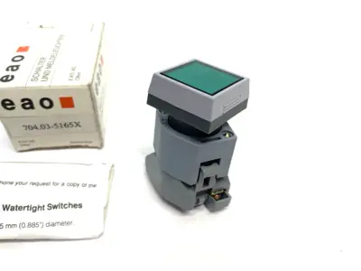 USED EAO SQUARE ILLUMINATED PUSHBUTTON GREEN