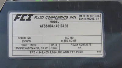 Fluid Components Intl AF88-0BA1A01CAE0 Control Board 013290-01 Used