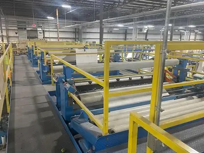 USED 1998 JAGENBERG 86.61” WIDE SYNCHRO SHEETER  400-2200 MODEL WITH DUAL SLITTER SECTION 1998 JAGENBERG 86.61” WIDE SYNCHRO SHEETER  400-2200 MODEL WITH DUAL SLITTER SECTION