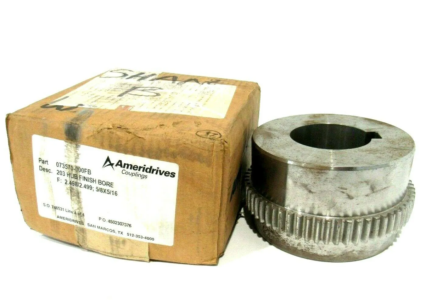 NEW AMERIDRIVES 073570-000FB 203 HUB FINISH BORE 073570000FB