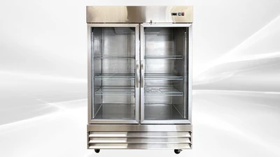171-0366 54" Double Door Stainless Steel Self Contained Freezer