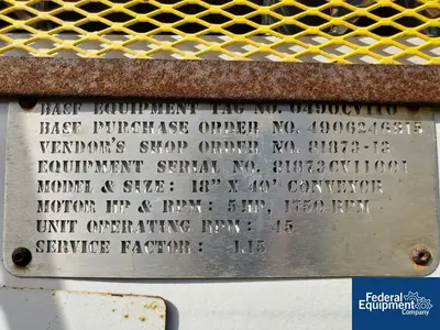 USED Innovative Processing Solutions 40' Innovative Processing Solutions Belt Conveyor, 5 HP