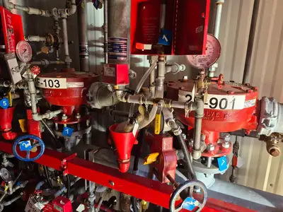 Containerized Foam Fire Suppression System w/ Deluge Valve, Potter Controls & Piping Manifold