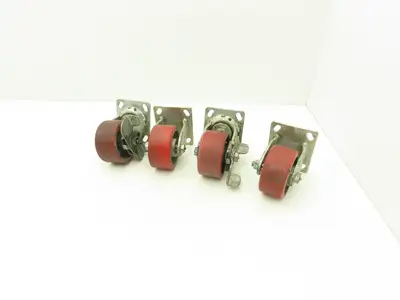Service Caster 4" Caster Wheel Poly/Cast (2) Swivel Locking (2) Rigid Lot of 4