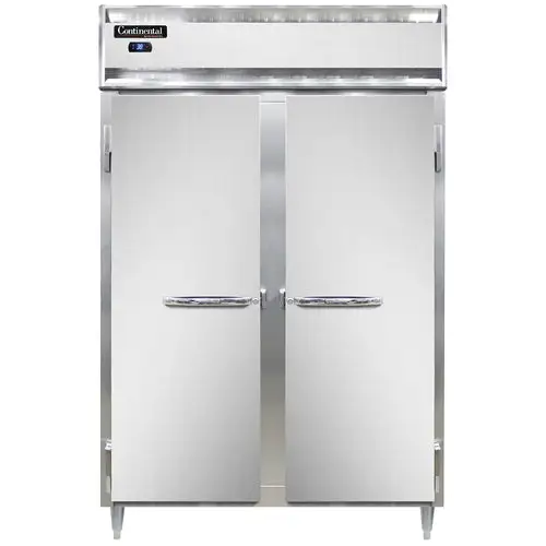 Continental D2RSN 52" Two Section Reach In Refrigerator, (2) Left/right Hinge Solid Doors, Top Compressor, 115v