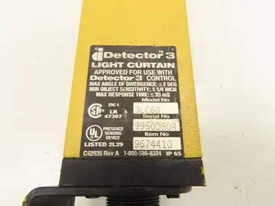 Data Instruments Detector 3 3LC60 Safety Light Curtain Transmitter & Receiver