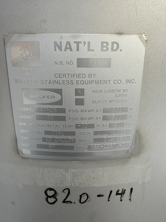 Used 1997 WALKER 40 Gallon Tanks New Jersey US | Perry Equipment 5 #119725