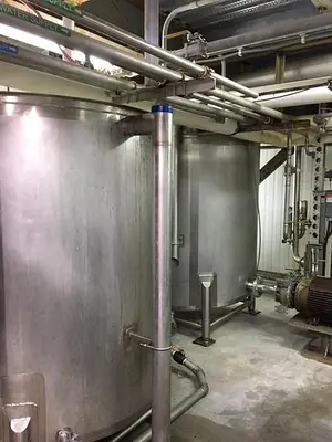 Spray dryer 7,000 lbs. Per hour evap. V-bottom dryer three nozzles #3653507