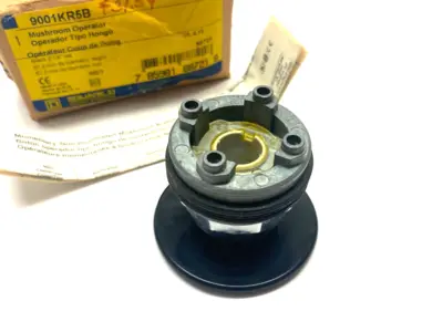 USED SQUARE D MUSHROOM HEAD OPERATOR PUSHBUTTON BLACK 2-1/4" DIA.