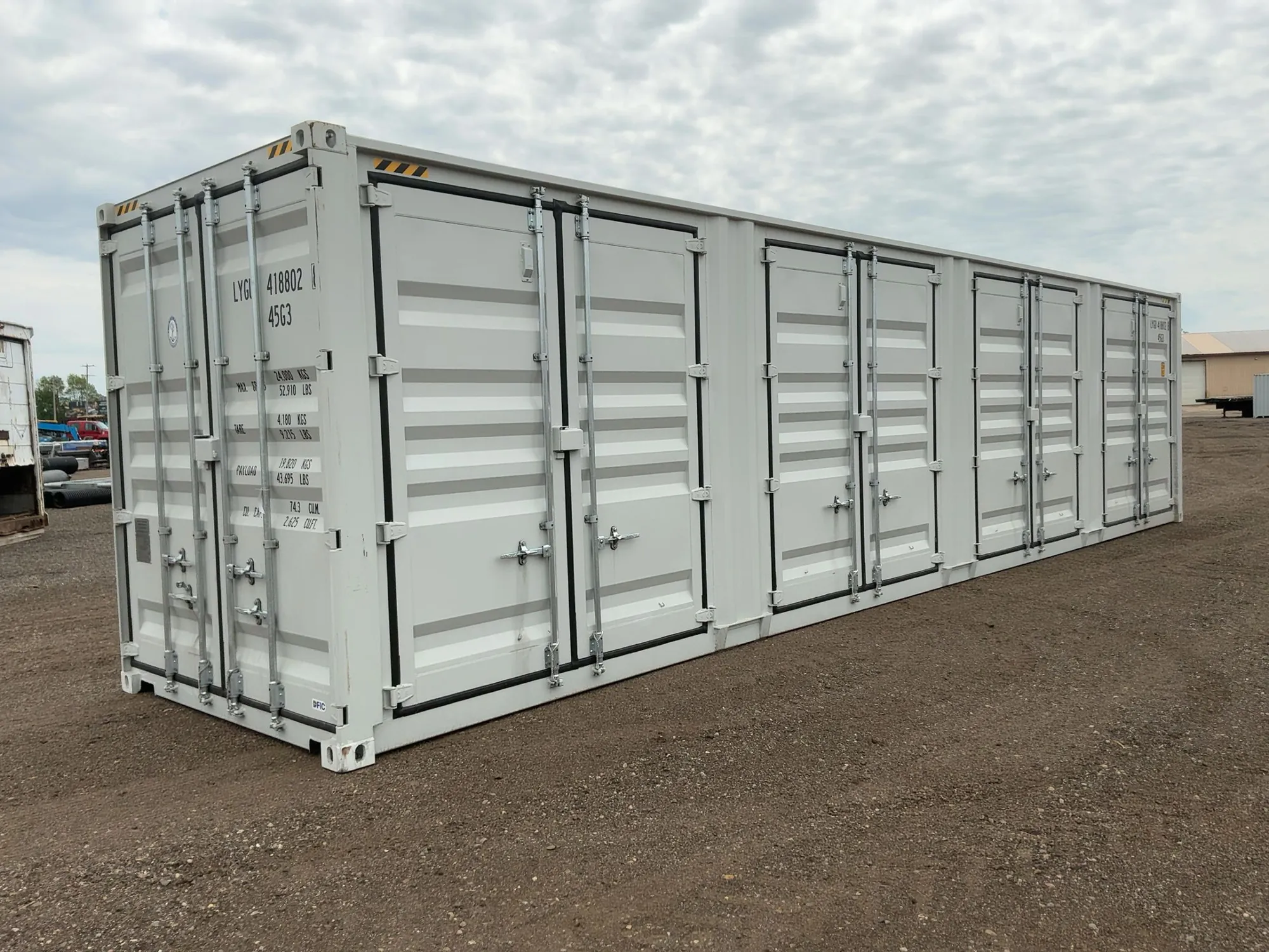 2026 40’L x 8’W x 9’ 6”T High Cube Shipping/Ground Container, swing doors on one end and four sets o...