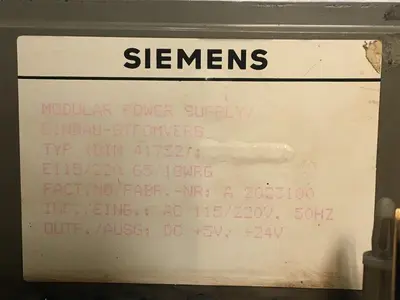 USED SIEMENS POWER SUPPLY E115/220 G5/18WRG
