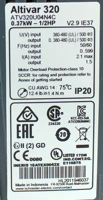 USED SCHNEIDER ELECTRIC ATV320U4N4C