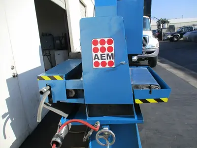 36" AEM, Belt Grinder, w/ slurry & blower