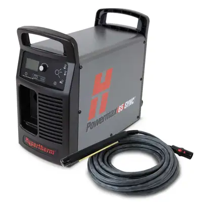 Hypertherm Powermax65 SYNC system, 200-600V 1/3-PH, CSA, CPC & Serial ports, 180 degree machine torch, 15.2m (50') ring lead (083376)