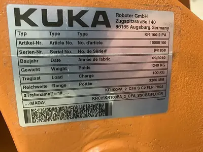 Used 2010 KUKA KR 100-2 PA 4 AXIS PALETTIZING ROBOT W/KRC 2 ED05 CONTROLLER Robots | Harbor Machinery Inc. #1283288