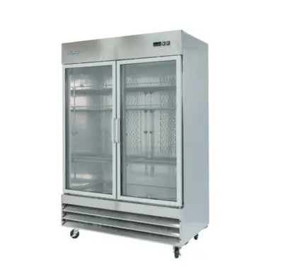 Magic Chef 54 IN. W 48 CU. FT. 2-GLASS DOOR REACH-IN COMMERCIAL REFRIGERATOR IN STAINLESS
