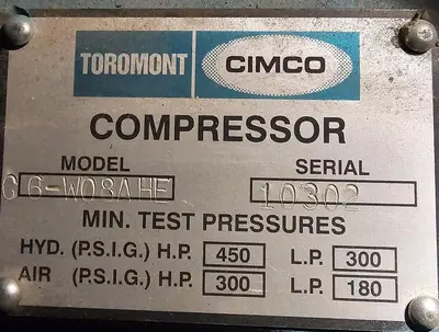 USED 2010 TOROMONT CIMCO C6-W08AHE