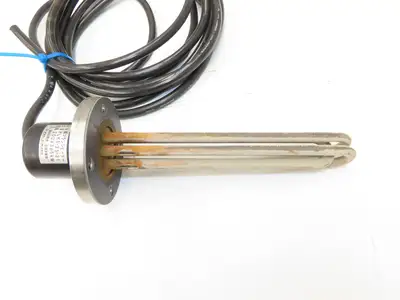 Nippon Stainless Immersion Tank Heater Element 5Kw 200V 3PH 12" Tubes 5" Flange