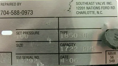 REFURBISHED TELEDYNE 1850-0L RELIEF VALVE 18500L 1×11/2
