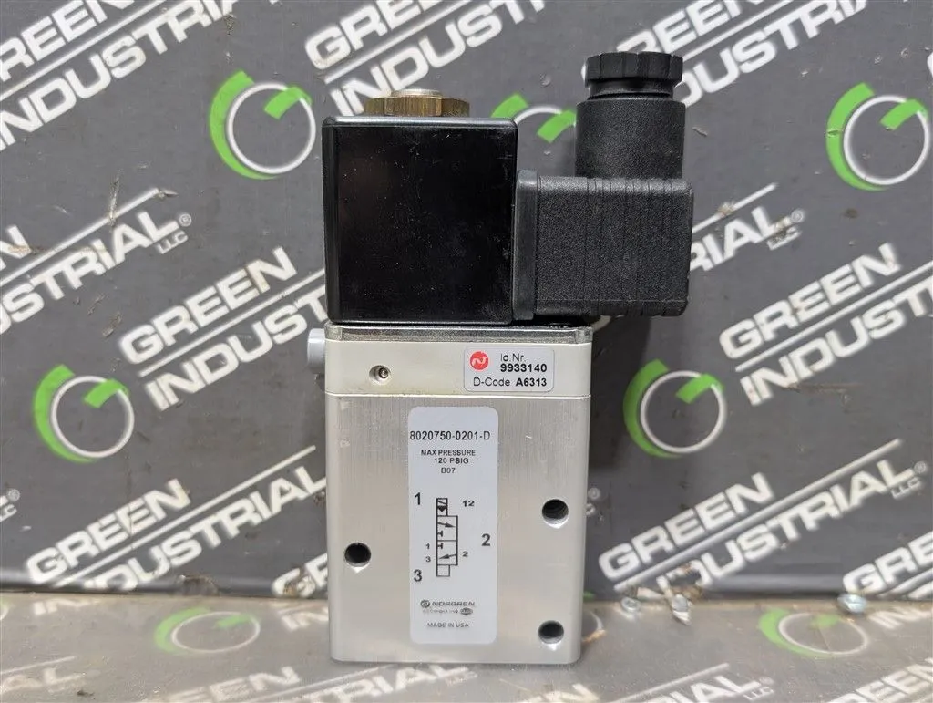 Norgren 8020750-0201-D Direct Acting Solenoid Valve 120 PSIG Id.Nr. 9933140 Used