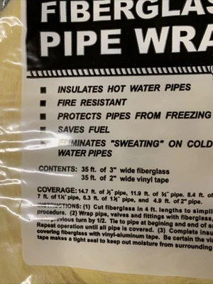 Fiberglass Pipe Wrap, 3"x 35’ (Lot Of 7) Fast Shipping!