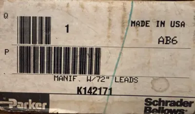 NEW PARKER K142171 PNEUMATIC MANIFOLD W/72" LEADS