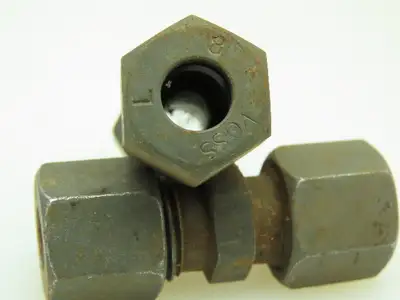 VOSS Steel Flareless Metric Straight Union Compression Fitting 8mm Tube LOT of 6