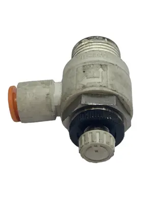 Used SMC Speed Control Elbow Valve 3/8" NPT x 3/8" Tube LOT OF 2 Pump & Valve Parts Michigan US | Maverick Industrial Sales #1391277
