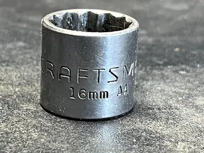 CRAFTSMAN, 3/8" DRIVE SHALLOW SOCKET, 16MM METRIC, 12 POINT
