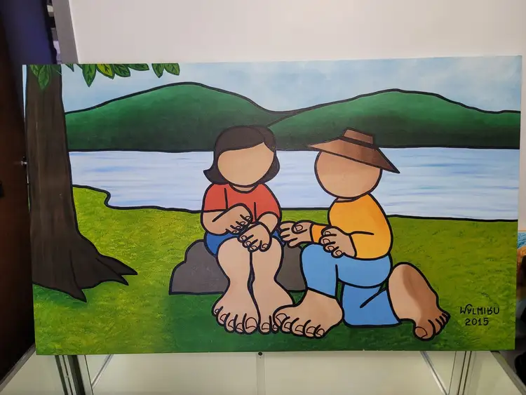 New | in-Stock FalconRestaurantSupply New Walmiru Original Faceless Painting on Canvas - Lovers 36" x 60" Restaurant Front of House Furnishings Illinois US | Falcon Restaurant Supply #1376750