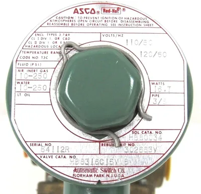 NEW ASCO HB8316C15VMB SOLENOID VALVE 110/50 120/60 3/8"