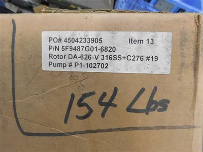 Teikoku 5F9487G01-6820 Rotor Assy DA-626-V 316SS+C276 #19 New