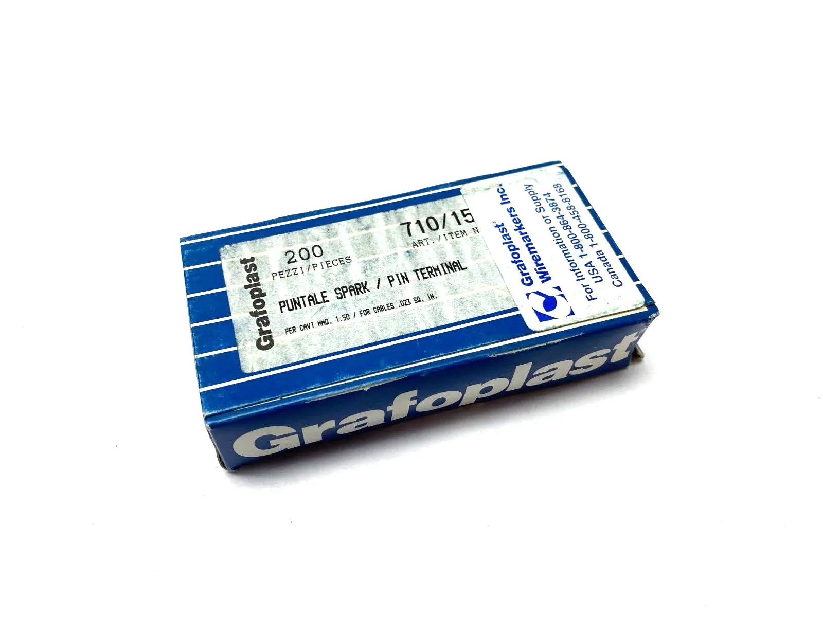 New | in-Stock Grafoplast 14mm Spark Crimp-On Pins for Cable O.D. 1.5mm Pins Michigan US | Maverick Industrial Sales #1392381