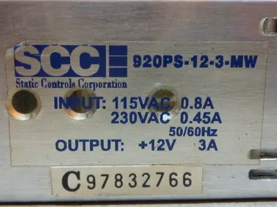 USED STATIC CONTROL SYSTEMS 920PS-12-3-MW