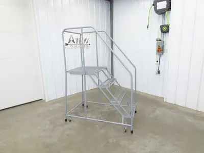 Uline H-1082-20 Rolling Ladder 4 Step 20" Work Platform 40" Top Step 450lbs Cap