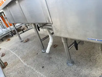 Used Falcon Restaurant Supply Used 112" 4 Compartment Commercial Stainless Sink with Twist Drains and Power Soak - SS14 Sinks Illinois US | Falcon Restaurant Supply #1376382