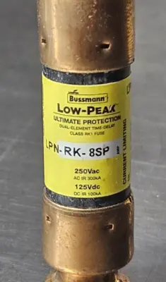 Bussmann LPN-RK-8SP Ultimate Protector fuse 250VAC 125 VDC box w/5 (BIN434)