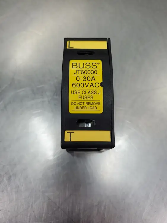 Used Bussmann JT60030 Fuse Holder, 0-30A, 600VAC. Fuse Accessories | Palmetto Automation #1155222