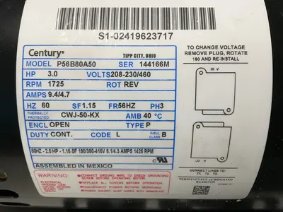 Used CENTURY P56B80A50 Motors (misc) Ohio US | HGR 24 #1567344
