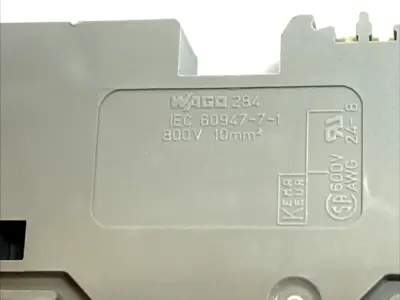 USED WAGO DIN RAIL TERMINAL BLOCK 2-CONDUCTOR 10MM² 57A