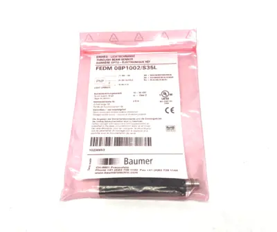 New | in-Stock Baumer Through-Beam Sensor 3-Pin M8 10-30VDC Photoelectric Sensors Michigan US | Maverick Industrial Sales #1489884