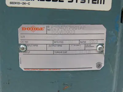 Dodge C150T20N140 Worm Gearbox 20:1 Reducer 1.5Hp 87.5rpm Hollow Shaft 143TC