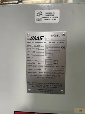 2013 HAAS ST-10 LATHES, SLANT BED, N/C & CNC | Wheeler Machinery Sales (2)