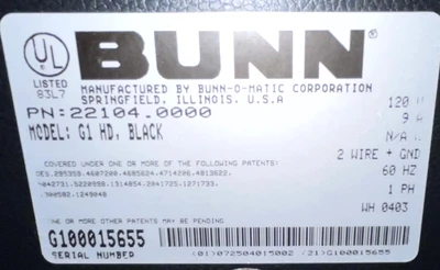 USED Bunn G1