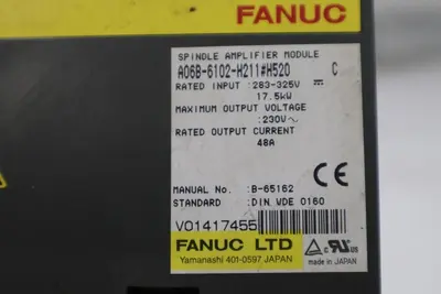 FANUC AO6B-6114-H211 SERVO AMPLIFIER MODULE STOCK 520-B