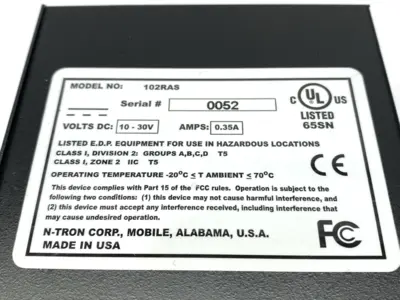 USED N-TRON INDUSTRIAL REMOTE ACCESS SERVER 10-30VDC .35A