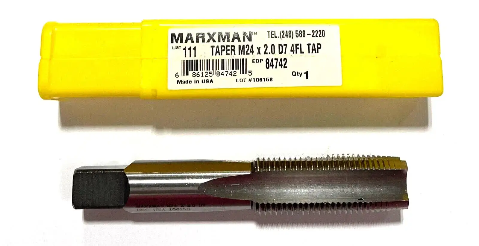 Marxman 7/8"-9 HSS Hand Tap 4 Flute H4 Bottoming Tap