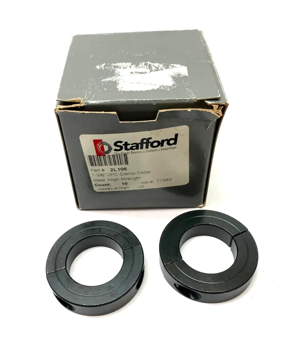 USED STAFFORD 2-PIECE CLAMPING COLLAR 1-3/8" STEEL, HIGH STRENGTH