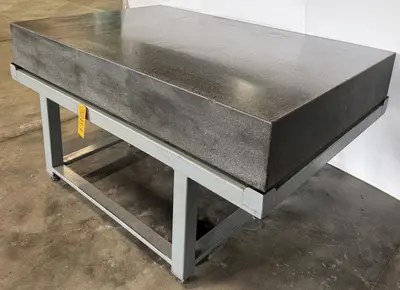 48" x 72" Granite Surface Plate, Black, 10" Thick, Stand