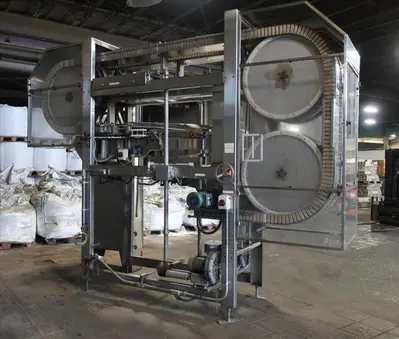 SPC8370  Can and Bottle Cleaning Machine Nercon air type bottle cleaner up-swing gripper air rinser lowerator, up to 125 fpm, Stainless Steel